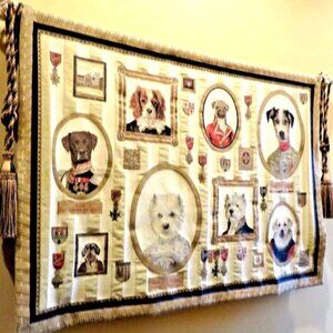 NWT TAPESTRIES II Dog Generals in Uniform Tapestry Artist Thierry Poncelet 56x38